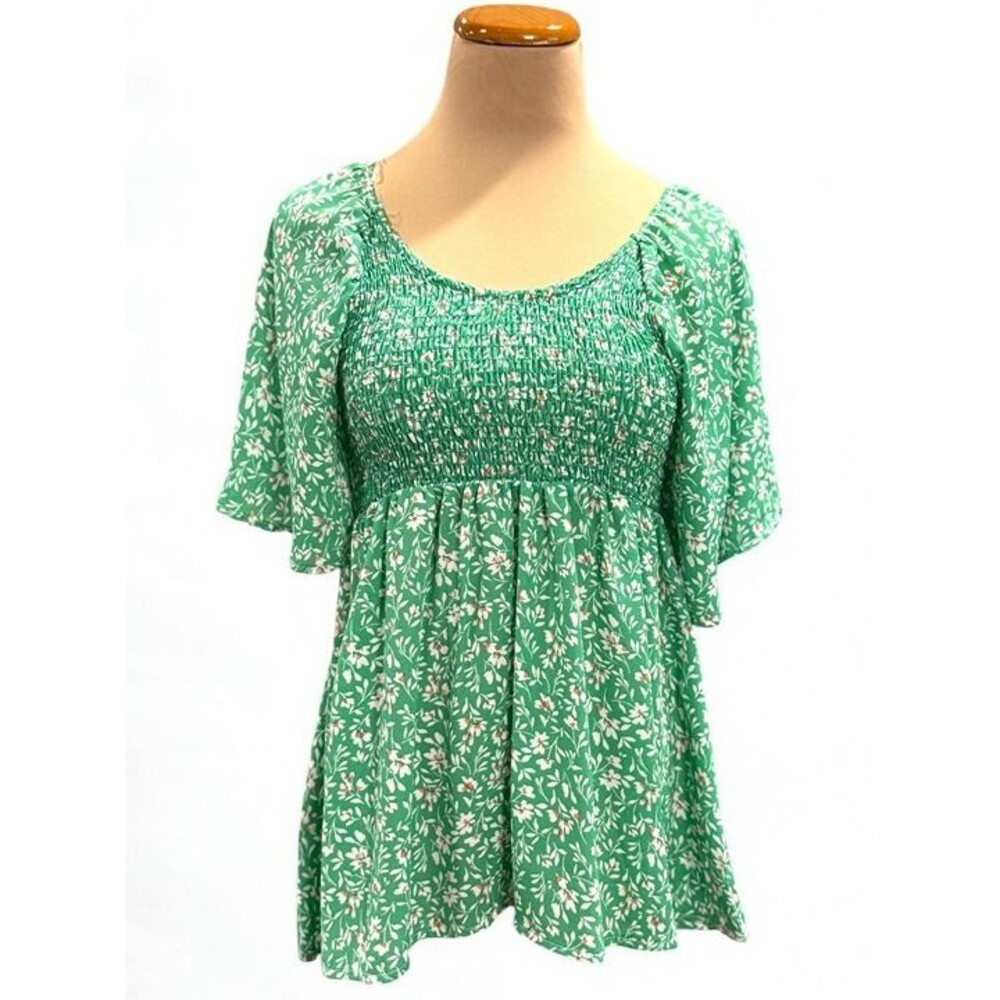 Medium Smocked Floral Top NWT